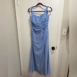 JJs House A-line Light Blue Chiffon Bridesmaid Dress